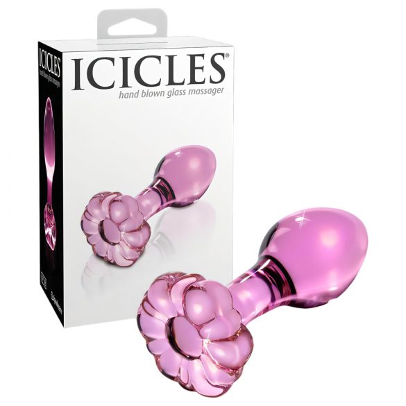 Icicles No. 48 - Plug Anal de Vidro Floral (Rosa)