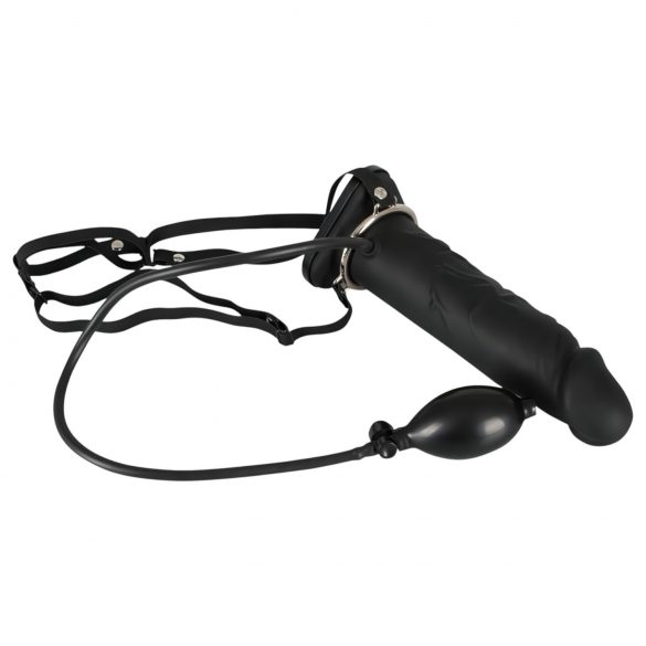 You2Toys - Strap-On Inflável - dildô oco de silicone (preto)