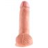 Dildo King Cock 18cm com escroto - Natural