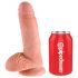 Dildo King Cock 18cm com escroto - Natural