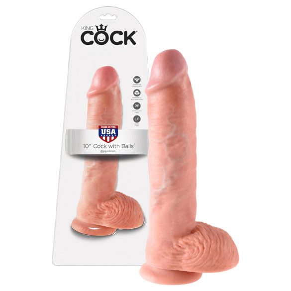 Dildo King Cock 25cm com escroto - Natural