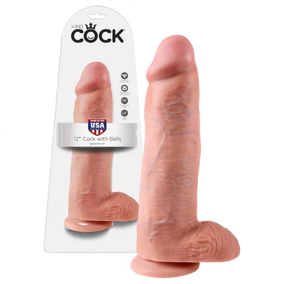 Dildo Realístico King Cock 30 cm - Natural