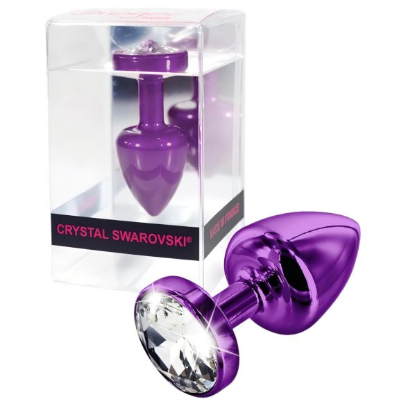 DIOGOL Anni - plug anal com pedra branca - roxo (2,5cm)