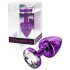 DIOGOL Anni - plug anal com pedra branca - roxo (2,5cm)