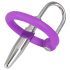 Plug Uretral Silicone com Anel Peniano (Roxo-Prata)