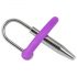 Plug Uretral Silicone com Anel Peniano (Roxo-Prata)