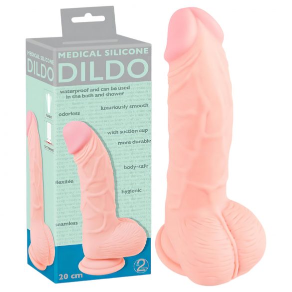 Dildo médico de silicone (20cm) - natural