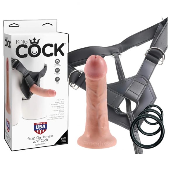 King Cock Strap-On 6 - Dildo natural para fixar