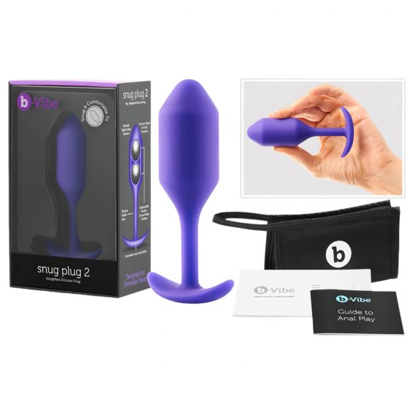 b-vibe Snug Plug 2 - plug anal duplo (114g) - roxo