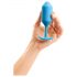 b-vibe Snug Plug 3 - Plug Anal Duplo com Esferas (180g) - Azul