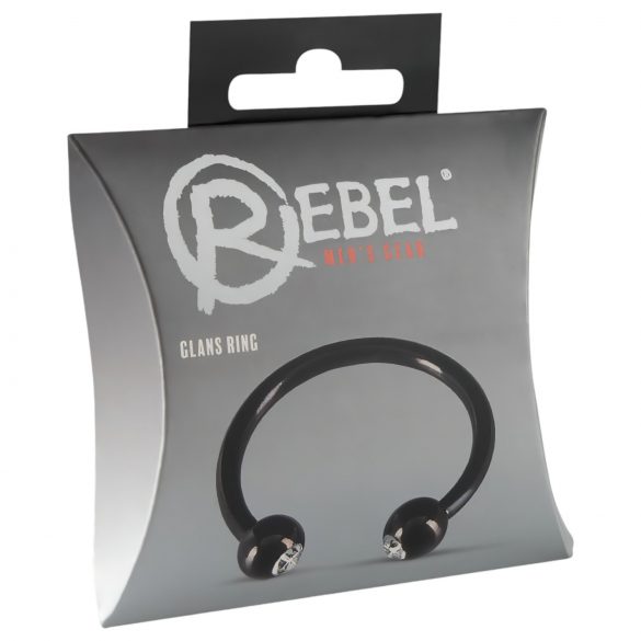 Anel Glans Rebel - joia com strass (preto)