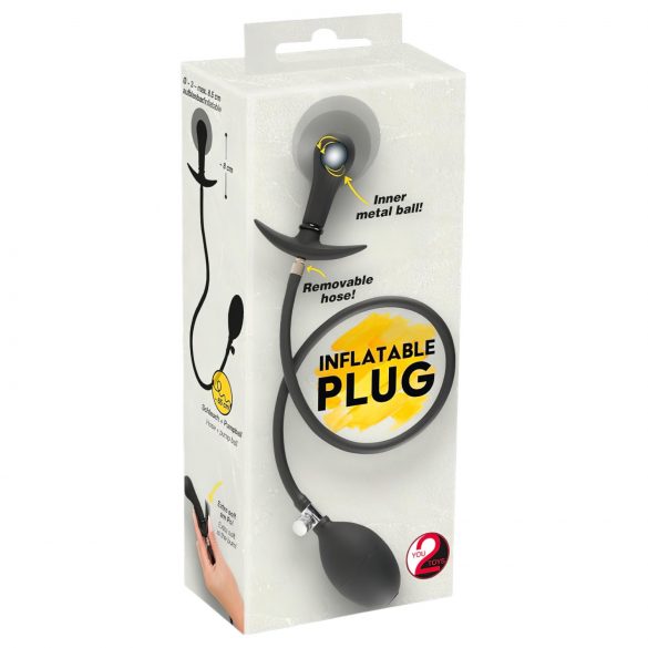 You2Toys - Plug Anal com Bolas e Bomba (Preto)