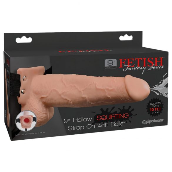 Cinta Strap-On 9 - oco, ejeta líquido, cor natural