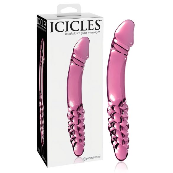 Icicles No. 57 - Dildo de Vidro Duplo com Pênis (Rosa)