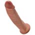 King Cock 9 - Dildo Realista com Base (23cm) - Natural Escuro