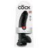 King Cock 9 - Dildo com ventosa e testículos (23cm) - preto