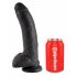 King Cock 9 - Dildo com ventosa e testículos (23cm) - preto