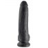 King Cock 9 - Dildo com ventosa e testículos (23cm) - preto