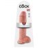 King Cock 11 - Dildo 28cm com base ventosa e escroto - Natural