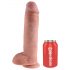 King Cock 11 - Dildo 28cm com base ventosa e escroto - Natural