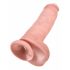 King Cock 11 - Dildo 28cm com base ventosa e escroto - Natural