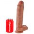 King Cock 11 - Dildo com ventosa e testículos (28cm) - tom natural escuro