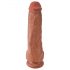 King Cock 11 - Dildo com ventosa e testículos (28cm) - tom natural escuro