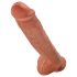 King Cock 11 - Dildo com ventosa e testículos (28cm) - tom natural escuro