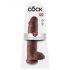 King Cock 11 - Dildo ventosa com escroto (28cm) - marrom