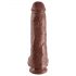 King Cock 11 - Dildo ventosa com escroto (28cm) - marrom