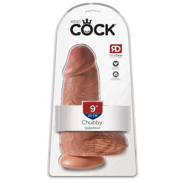 King Cock 9 Chubby - dildo ventosa 23cm - tom escuro