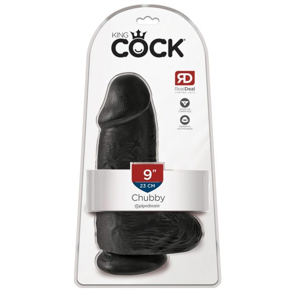 Dildo King Cock 9" Preto com Ventosa e Testículos (23cm)