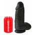 Dildo King Cock 9" Preto com Ventosa e Testículos (23cm)