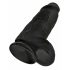 Dildo King Cock 9" Preto com Ventosa e Testículos (23cm)