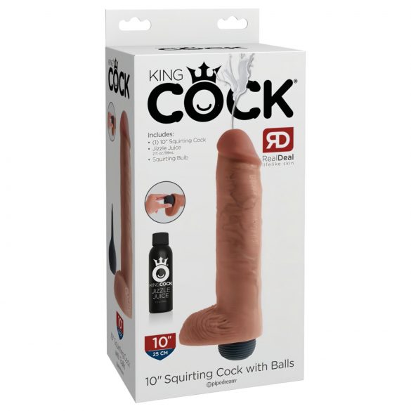 King Cock 10 - Dildo realístico com jato (25cm) - natural