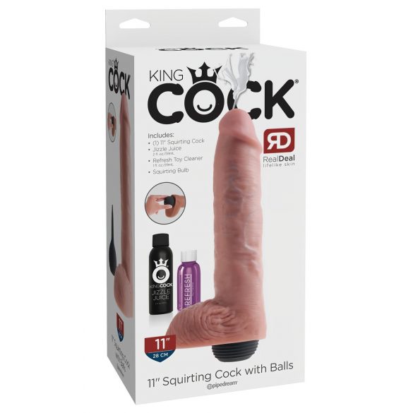 King Cock 11 - Dildo realístico com spray (28cm) - natural