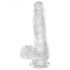 King Cock Clear 6 - Dildo realista com ventosa e testículos (15cm)