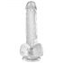 King Cock Clear 6 - Dildo realista com ventosa e testículos (15cm)