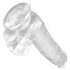 King Cock Clear 6 - Dildo realista com ventosa e testículos (15cm)