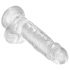 King Cock Clear 7 - Dildo com ventosa e testículos (18cm)