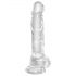 Dildo King Cock Clear 8" com ventosa e testículos (20cm)