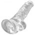 Dildo King Cock Clear 8" com ventosa e testículos (20cm)