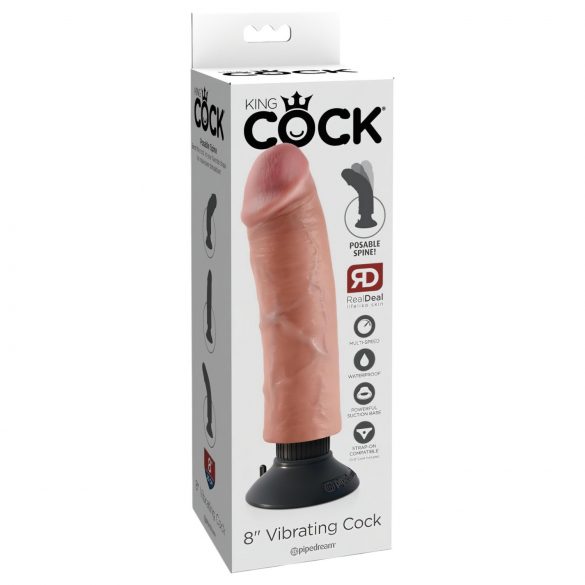 King Cock 8 - Vibrador realista flexível (25cm)