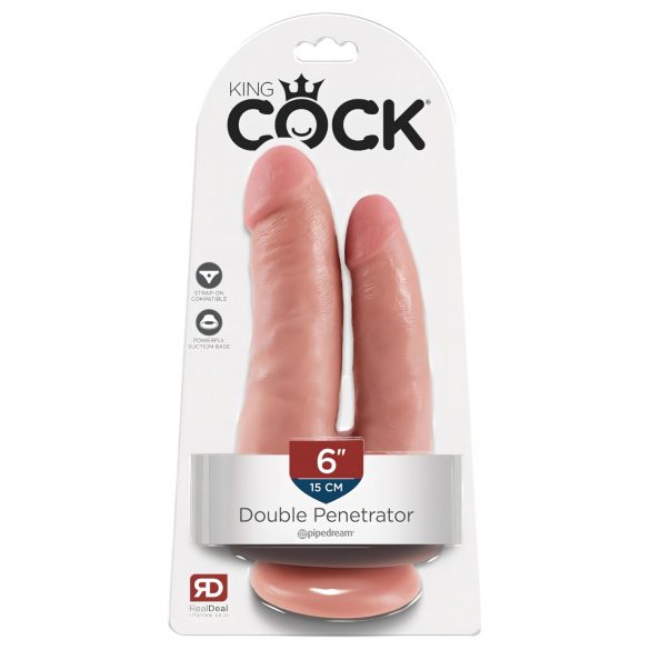 King Cock Duplo Prazer - Dildo Realista (Natural)