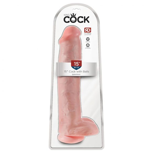 King Cock 15 - Dildo com Testículos (38cm) - Natural