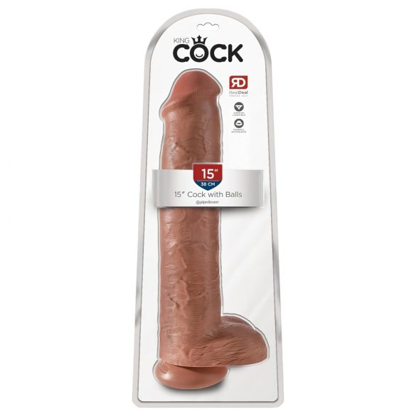 King Cock 15 - Dildo Gigante (38cm) - Tons Naturais