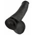 King Cock 15 - Dildo com ventosa e escroto (38cm) - preto