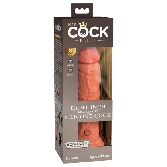 Dildo Elite King Cock 20cm - Base de Sucção - Cor Escura