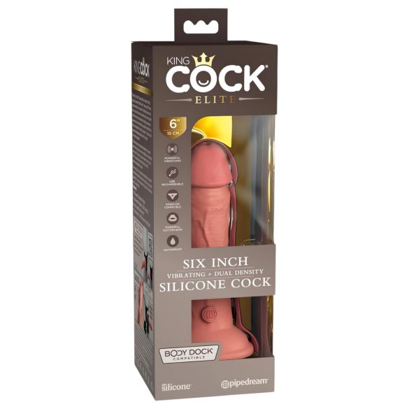 Vibrador Realístico King Cock Elite 15cm (Tom Natural Escuro)