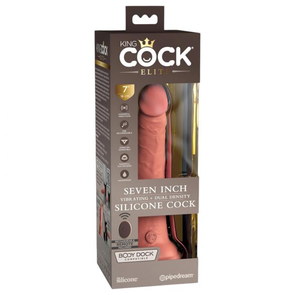 Vibrador King Cock Elite 18cm com base, rádio e toque natural